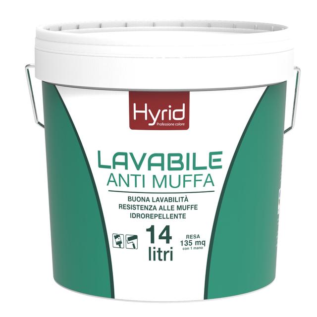 IDROPITTURA LAVABILE ANTIMUFFA HYRID BIANCA 14 l 4-5 ²m CON 1 l A 2 MANI | Tecnomat IDROPITTURA LAVABILE ANTIMUFFA HYRID BIANCA 14 l 4-5 ²m CON 1 l A 2 MANI | Tecnomat