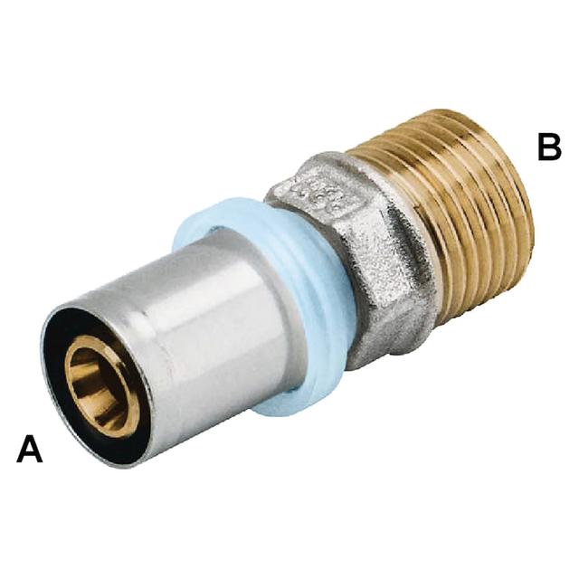 RACCORDO PRESS FIT RBM PER MULTISTRATO DRITTO M1/2''x20 mm PROFILO PRESSATURA TH – H –U –B – F | Tecnomat RACCORDO PRESS FIT RBM PER MULTISTRATO DRITTO M1/2''x20 mm PROFILO PRESSATURA TH – H –U –B – F | Tecnomat