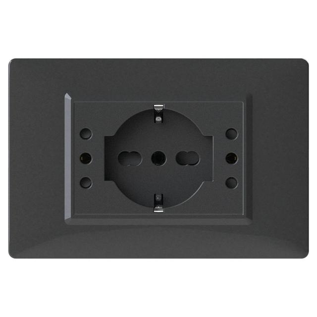 PRESA 4BOX MONOBLOCCO CON PLACCA NERA 2 PRESE 10A 1 PRESA SCHUKO | Tecnomat PRESA 4BOX MONOBLOCCO CON PLACCA NERA 2 PRESE 10A 1 PRESA SCHUKO | Tecnomat