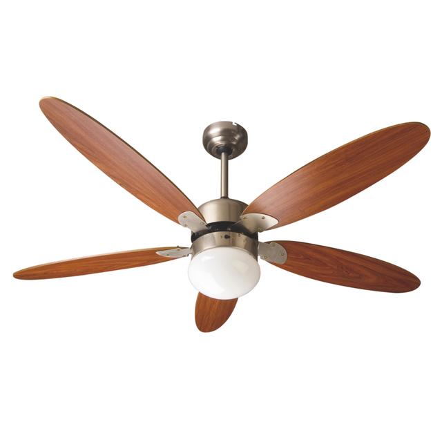 VENTILATORE DA SOFFITTO 5 PALE Ø 130 cm CON LUCE E TELECOMANDO COLORE NOCE | Tecnomat VENTILATORE DA SOFFITTO 5 PALE Ø 130 cm CON LUCE E TELECOMANDO COLORE NOCE | Tecnomat