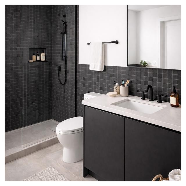 MOSAICO ELEGANTE NERO 5x5 cm FOGLIO 30x30 cm PEI3 R9 GRES PORCELLANATO | Tecnomat MOSAICO ELEGANTE NERO 5x5 cm FOGLIO 30x30 cm PEI3 R9 GRES PORCELLANATO - 2 | Tecnomat