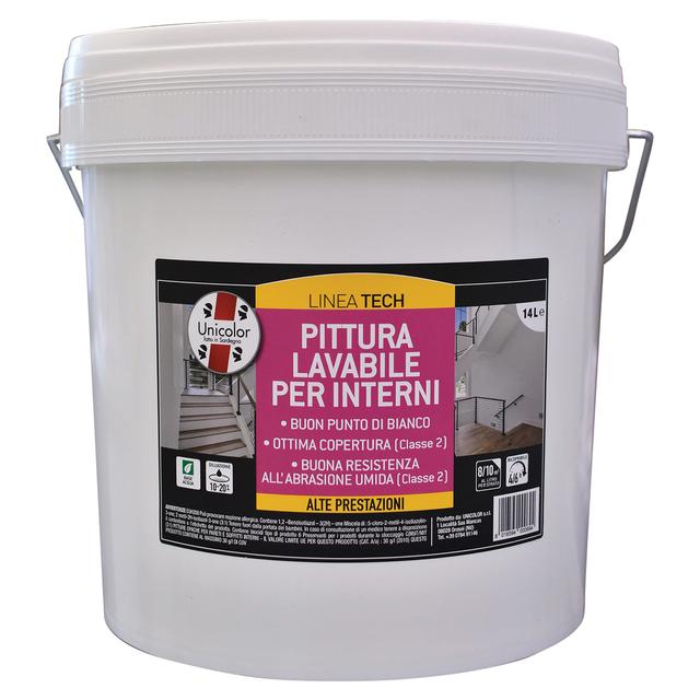 PITTURA LAVABILE UNICOLOR BIANCA 14 l IDEALE PER SOGGIORNI CAMERE 5-6 m² CON 1 l A 2 MANI | Tecnomat PITTURA LAVABILE UNICOLOR BIANCA 14 l IDEALE PER SOGGIORNI CAMERE 5-6 m² CON 1 l A 2 MANI | Tecnomat