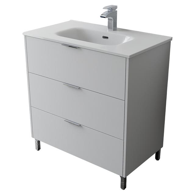 BASE CON LAVABO RIO BIANCO 3 CASSETTI 80x85x46 cm (LxHxP) SOFT CLOSE MANIGLIA ACCIAIO | Tecnomat BASE CON LAVABO RIO BIANCO 3 CASSETTI 80x85x46 cm (LxHxP) SOFT CLOSE MANIGLIA ACCIAIO - 2 | Tecnomat