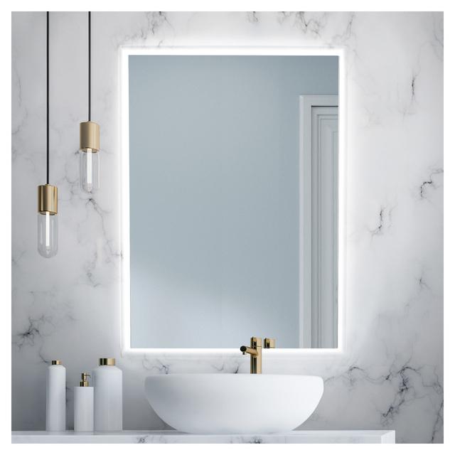 SPECCHIO AMIRA 60x80 cm TELAIO IN PVC RETROILLUMINATO REVERSIBILE STRIP LED 26 W LUCE FREDDA | Tecnomat SPECCHIO AMIRA 60x80 cm TELAIO IN PVC RETROILLUMINATO REVERSIBILE STRIP LED 26 W LUCE FREDDA | Tecnomat