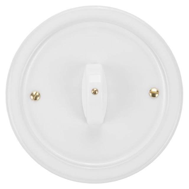 PLACCA TONDA CERAMICA Ø 125 mm BIANCA CON INTERRUTTORE DEVIATORE 10A 250V PER SCATOLA 503 | Tecnomat PLACCA TONDA CERAMICA Ø 125 mm BIANCA CON INTERRUTTORE DEVIATORE 10A 250V PER SCATOLA 503 - 2 | Tecnomat