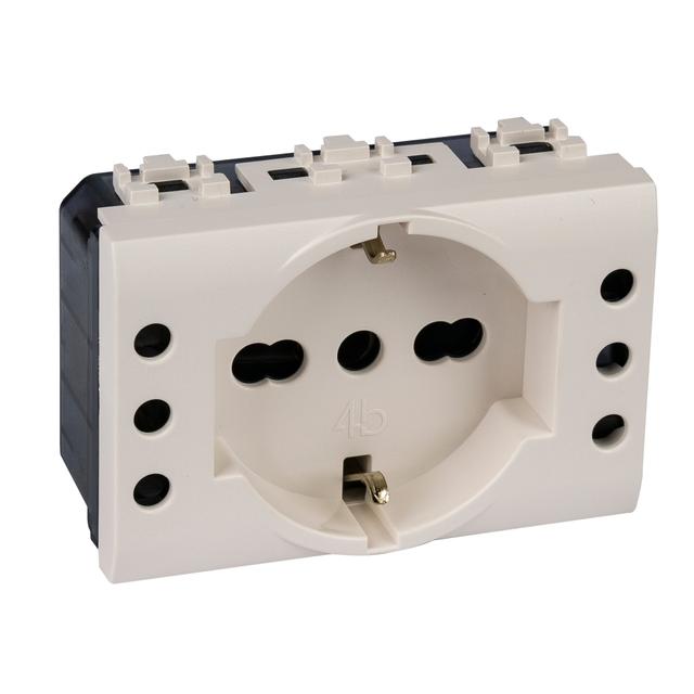 PRESA 4BOX SCHUKO CON 2 PRESE 10A COMPATIBILE BTICINO LIGHT 4BP503.N | Tecnomat PRESA 4BOX SCHUKO CON 2 PRESE 10A COMPATIBILE BTICINO LIGHT 4BP503.N | Tecnomat