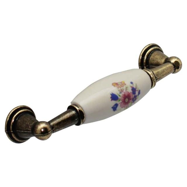 MANIGLIA OTTONE ANTICO CON DISEGNI INTERASSE 96 mm | Tecnomat MANIGLIA OTTONE ANTICO CON DISEGNI INTERASSE 96 mm - 2 | Tecnomat