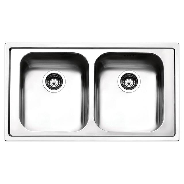 LAVELLO ROMA 86x50 cm INOX SPAZZOLATO 2V 2 VASCHE PILETTA 3,5'' | Tecnomat LAVELLO ROMA 86x50 cm INOX SPAZZOLATO 2V 2 VASCHE PILETTA 3,5'' | Tecnomat