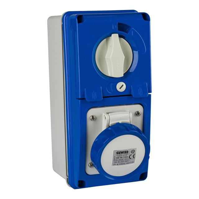 PRESA DA PARETE INTERBLOCCATA GEWISS 66226N 2P+T 16A 200/250V 6H IP67 CON FUSIBILI | Tecnomat PRESA DA PARETE INTERBLOCCATA GEWISS 66226N 2P+T 16A 200/250V 6H IP67 CON FUSIBILI | Tecnomat