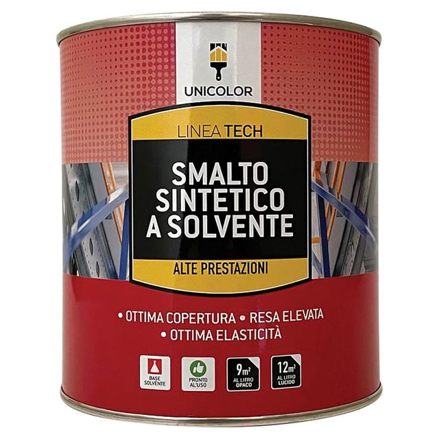 SMALTO SINTETICO LUCIDO UNICOLOR NERO 0,75 l ANTIRUGGINE 12-14 m² CON 1 l | Tecnomat SMALTO SINTETICO LUCIDO UNICOLOR NERO 0,75 l ANTIRUGGINE 12-14 m² CON 1 l | Tecnomat