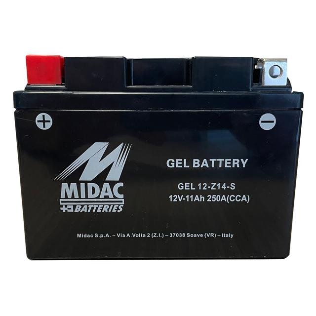 BATTERIA MOTO GEL 11Ah 250A MIDAC 12-14 ZS 151x87x110 mm (LxPxH) PESO 3,5 kg | Tecnomat BATTERIA MOTO GEL 11Ah 250A MIDAC 12-14 ZS 151x87x110 mm (LxPxH) PESO 3,5 kg | Tecnomat