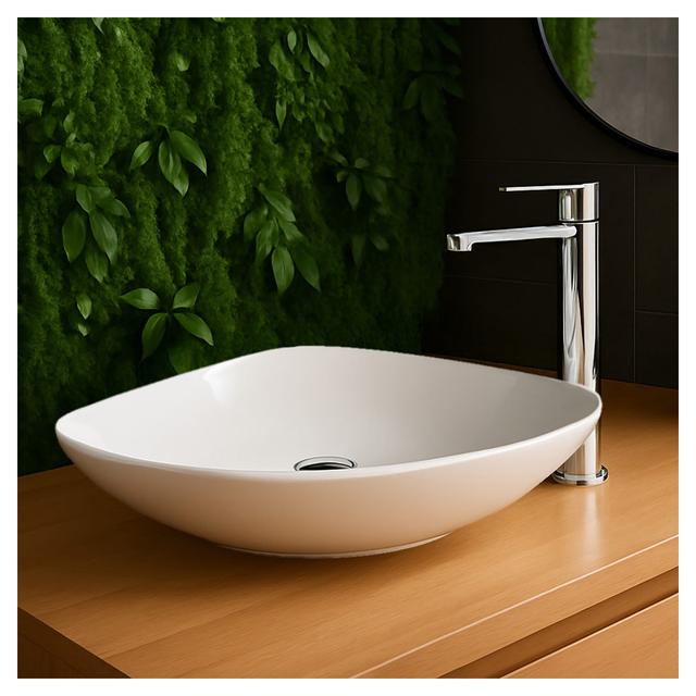 LAVABO D'APPOGGIO BRISA IN CERAMICA BIANCA TRIANGOLARE 58,5x14x39 cm (LxHxP) | Tecnomat LAVABO D'APPOGGIO BRISA IN CERAMICA BIANCA TRIANGOLARE 58,5x14x39 cm (LxHxP) - 2 | Tecnomat