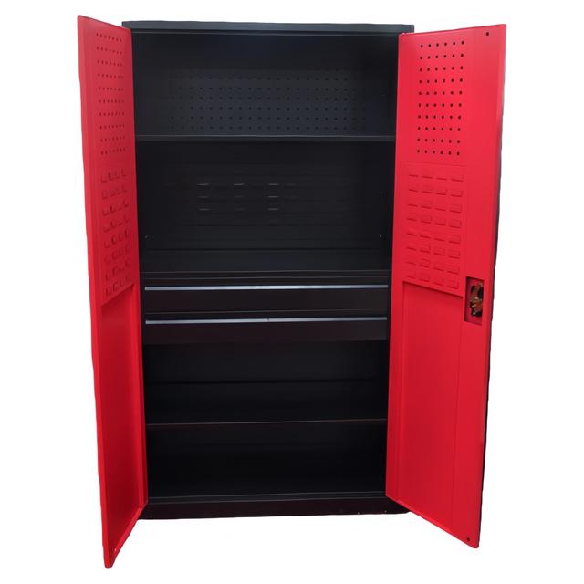 ARMADIO ACCIAIO CON FORI PORTAUTENSILI 2 RIPIANI E 2 CASSETTI 100x50x180 cm (LxPxH) | Tecnomat ARMADIO ACCIAIO CON FORI PORTAUTENSILI 2 RIPIANI E 2 CASSETTI 100x50x180 cm (LxPxH) - 2 | Tecnomat