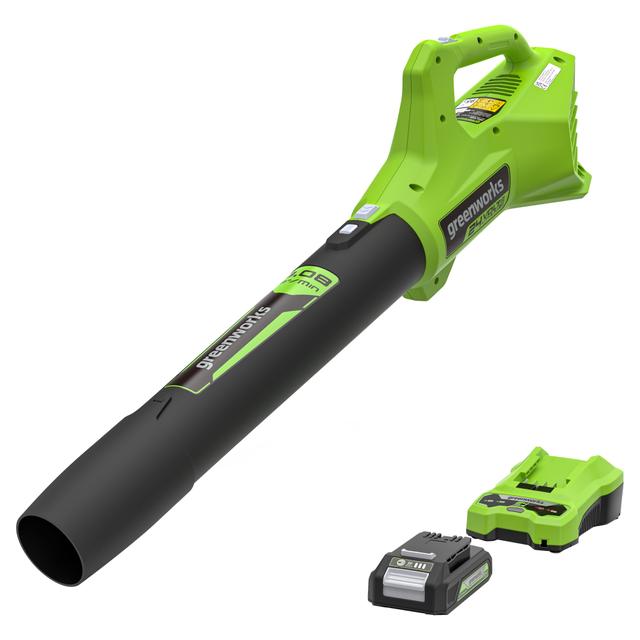 SOFFIATORE A BATTERIA GREENWORKS 24V G24ABIIK2 VELOCITA' 144 km/h BATTERIA 2 Ah | Tecnomat SOFFIATORE A BATTERIA GREENWORKS 24V G24ABIIK2 VELOCITA' 144 km/h BATTERIA 2 Ah | Tecnomat