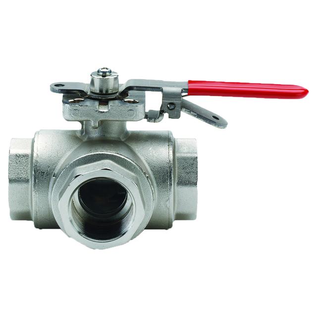 VALVOLA A SFERA 3 VIE ENOLGAS 1/2" CON SFERA A "T" DEVIATRICE LEVA IN ACCIAIO 360° | Tecnomat VALVOLA A SFERA 3 VIE ENOLGAS 1/2" CON SFERA A "T" DEVIATRICE LEVA IN ACCIAIO 360° - 2 | Tecnomat