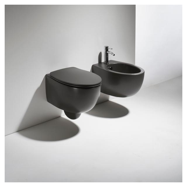 VASO SERIE BORMIO SOSPESO IN CERAMICA ANTRACITE MATT SENZA BRIDA | Tecnomat VASO SERIE BORMIO SOSPESO IN CERAMICA ANTRACITE MATT SENZA BRIDA | Tecnomat