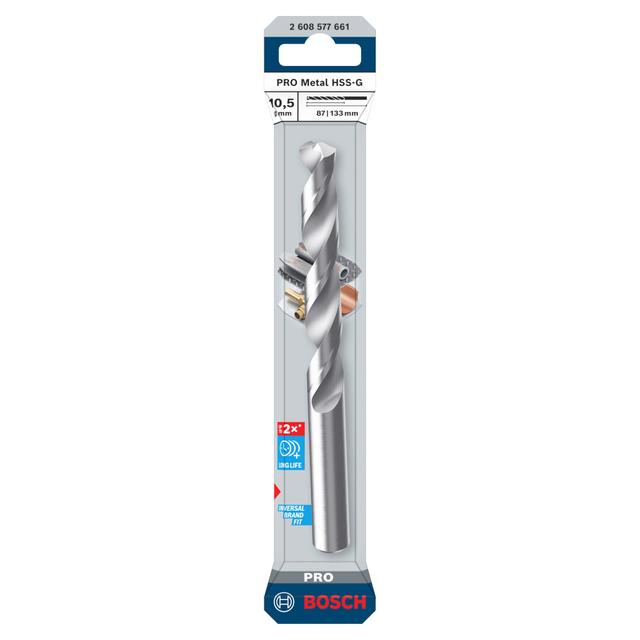 PUNTA BOSCH HSS RETTIFICATA Ø 10,5 mm PER METALLO PRO METAL HSS-G | Tecnomat PUNTA BOSCH HSS RETTIFICATA Ø 10,5 mm PER METALLO PRO METAL HSS-G - 2 | Tecnomat