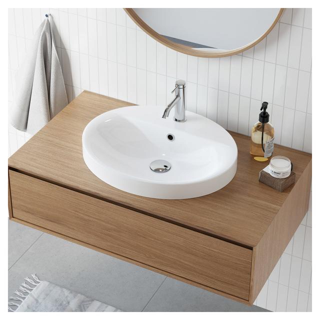 LAVABO SOPRAPIANO OTTAWA IN MINERALMARMO BIANCO OVALE CON FORO 55x13,2x45 cm (LxHxP) | Tecnomat LAVABO SOPRAPIANO OTTAWA IN MINERALMARMO BIANCO OVALE CON FORO 55x13,2x45 cm (LxHxP) - 2 | Tecnomat