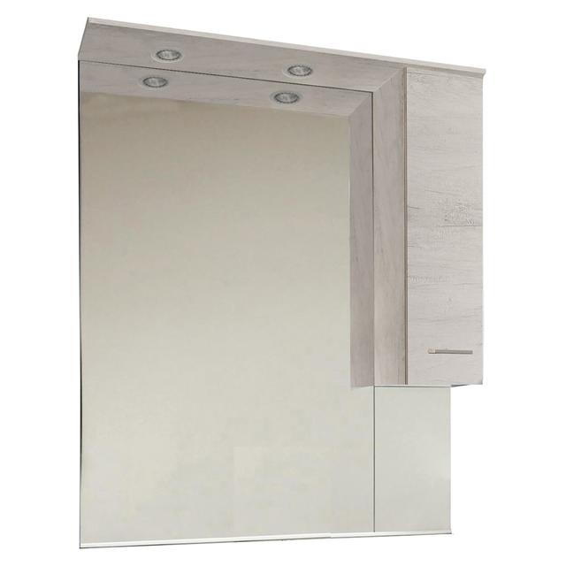 SPECCHIERA JESS IN LEGNO QUERCIA BIANCO 1 PENSILE 2 LUCI LE 70x104x18 cm (LxHxP) | Tecnomat SPECCHIERA JESS IN LEGNO QUERCIA BIANCO 1 PENSILE 2 LUCI LE 70x104x18 cm (LxHxP) - 2 | Tecnomat