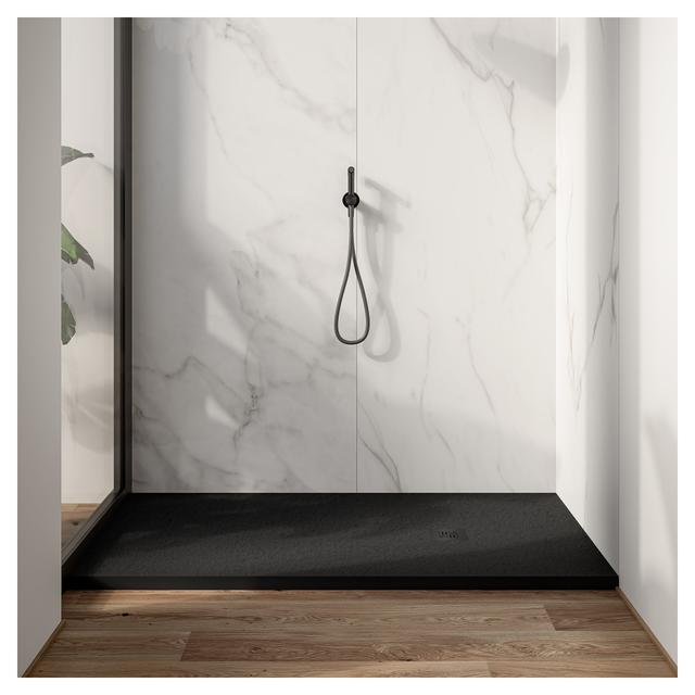 PIATTO DOCCIA NATURE EFFETTO PIETRA IN MARMORESINA NERO 70x120 cm H 2,5 cm PILETTA Ø 90 mm | Tecnomat PIATTO DOCCIA NATURE EFFETTO PIETRA IN MARMORESINA NERO 70x120 cm H 2,5 cm PILETTA Ø 90 mm - 2 | Tecnomat