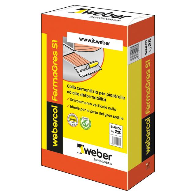 COLLA FERMAGRES S1 WEBER BIANCO 25 KG C2TES1 | Tecnomat COLLA FERMAGRES S1 WEBER BIANCO 25 KG C2TES1 | Tecnomat