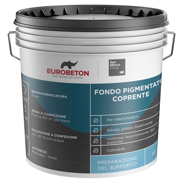 FONDO PIGMENTATO EUROBETON 15 l BIANCO COPRENTE INTERNO ESTERNO 8-10 m²/l CON UNA MANO | Tecnomat FONDO PIGMENTATO EUROBETON 15 l BIANCO COPRENTE INTERNO ESTERNO 8-10 m²/l CON UNA MANO | Tecnomat