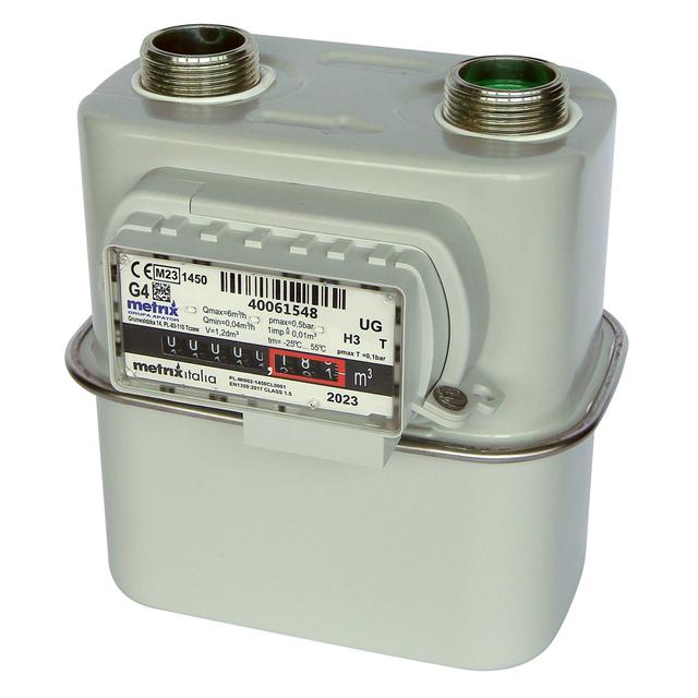 CONTATORE GAS METRIX IN ACCIAIO PORTATA MAX 6 m³/h 1" 1/4 INTERASSE 110 mm METANO/GPL | Tecnomat CONTATORE GAS METRIX IN ACCIAIO PORTATA MAX 6 m³/h 1" 1/4 INTERASSE 110 mm METANO/GPL | Tecnomat