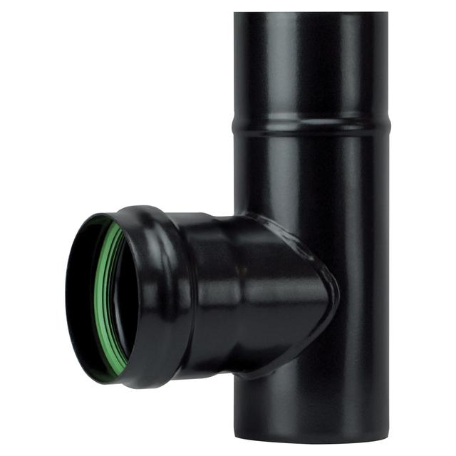 TUBO A T PELLET SAVE Ø 80 mm M/F NERO PORCELLANATO SPESSORE 1,2 mm | Tecnomat TUBO A T PELLET SAVE Ø 80 mm M/F NERO PORCELLANATO SPESSORE 1,2 mm | Tecnomat