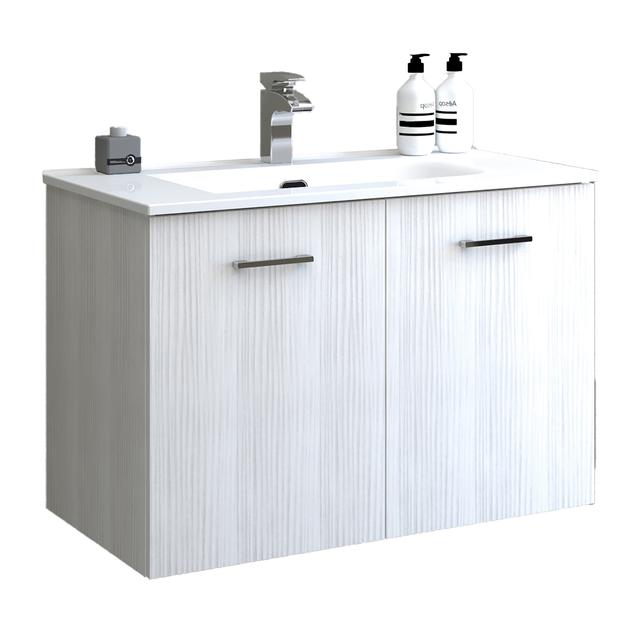 BASE PORTALAVABO CON LAVABO ASYA LARICE BIANCO 2 ANTE SOFT CLOSE 80x55x46 cm (LxHxP) | Tecnomat BASE PORTALAVABO CON LAVABO ASYA LARICE BIANCO 2 ANTE SOFT CLOSE 80x55x46 cm (LxHxP) - 2 | Tecnomat