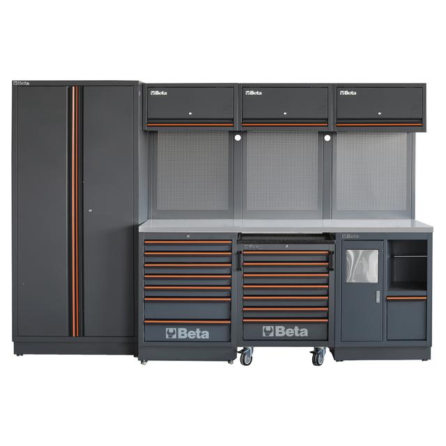 SISTEMA ARREDAMENTO PROFESSIONALE BETA C45PRO 2.0 X PIANO INOX 295,5x64,5x200 cm (LxPxH) | Tecnomat SISTEMA ARREDAMENTO PROFESSIONALE BETA C45PRO 2.0 X PIANO INOX 295,5x64,5x200 cm (LxPxH) - 2 | Tecnomat