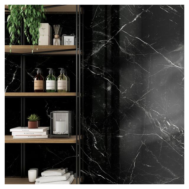 LASTRA INTERNO MARMO NERO VENATO 120x278x0,65 cm PEI4 R9 GRES PORCELLANATO | Tecnomat LASTRA INTERNO MARMO NERO VENATO 120x278x0,65 cm PEI4 R9 GRES PORCELLANATO - 2 | Tecnomat