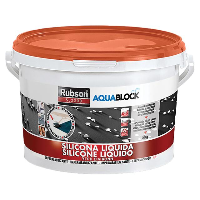 SILICONE LIQUIDO RUBSON AQUABLOCK 5 kg TERRACOTTA RIVESTIMENTO IMPERMEABILE UNIVERSALE | Tecnomat SILICONE LIQUIDO RUBSON AQUABLOCK 5 kg TERRACOTTA RIVESTIMENTO IMPERMEABILE UNIVERSALE | Tecnomat