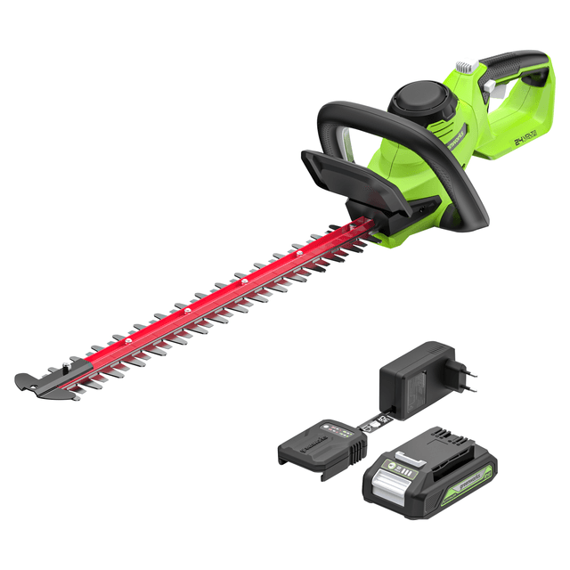TAGLIASIEPI A BATTERIA 24V GREENWORKS G24HT56IIK2 TAGLIO 25 mm BATTERIA 2 Ah | Tecnomat TAGLIASIEPI A BATTERIA 24V GREENWORKS G24HT56IIK2 TAGLIO 25 mm BATTERIA 2 Ah | Tecnomat