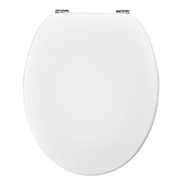 COPRIWATER UNIVERSALE OVALE IN MDF VERNICIATO BIANCO CON CERNIERE IN METALLO CROMATO | Tecnomat COPRIWATER UNIVERSALE OVALE IN MDF VERNICIATO BIANCO CON CERNIERE IN METALLO CROMATO - 2 | Tecnomat