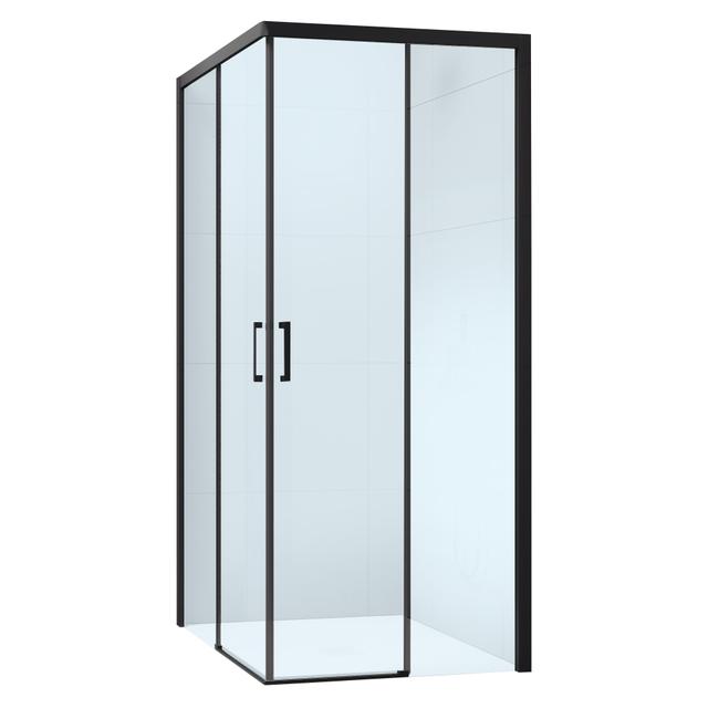 LATO FISSO PRIMA (90,5-92,5) H195 cm DESTRO VETRO TRASPARENTE 6 mm PROFILI NERI | Tecnomat LATO FISSO PRIMA (90,5-92,5) H195 cm DESTRO VETRO TRASPARENTE 6 mm PROFILI NERI - 2 | Tecnomat