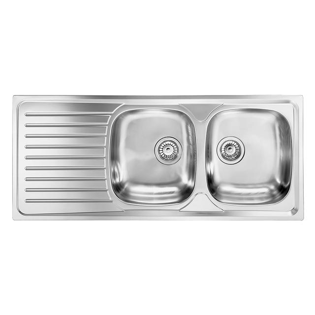 LAVELLO SIROS 116x50cm INOX PRELUCIDO 2 VASCHE DESTRA CON SGOCCIOLATOIO PILETTA 2'' | Tecnomat LAVELLO SIROS 116x50cm INOX PRELUCIDO 2 VASCHE DESTRA CON SGOCCIOLATOIO PILETTA 2'' | Tecnomat