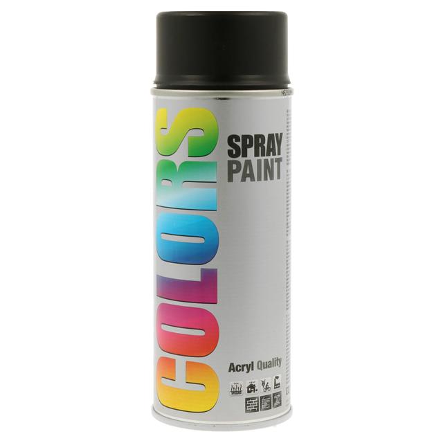 SMALTO SPRAY COLORS MOTIP RAL 9005 NERO SATINATO 400ml 2 - 4 m² CON 1 l | Tecnomat SMALTO SPRAY COLORS MOTIP RAL 9005 NERO SATINATO 400ml 2 - 4 m² CON 1 l | Tecnomat