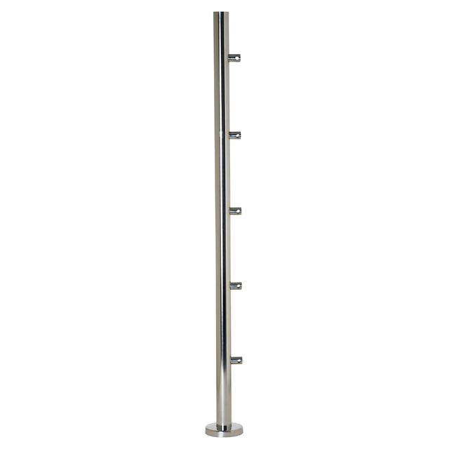 MONTANTE ANCORAGGIO A PAVIMENTO INOX 316 LUCIDO Ø 42,4 mm H 1000 mm PER 5 TONDINI Ø 12 mm | Tecnomat MONTANTE ANCORAGGIO A PAVIMENTO INOX 316 LUCIDO Ø 42,4 mm H 1000 mm PER 5 TONDINI Ø 12 mm | Tecnomat