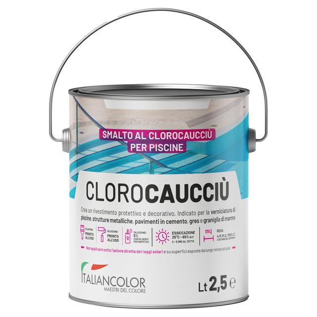 SMALTO AL CLOCAUCCIU PER PISCINE LPI 2,5 l AZZURRO RESA 4-5 m²/l PER MANO | Tecnomat SMALTO AL CLOCAUCCIU PER PISCINE LPI 2,5 l AZZURRO RESA 4-5 m²/l PER MANO - 2 | Tecnomat