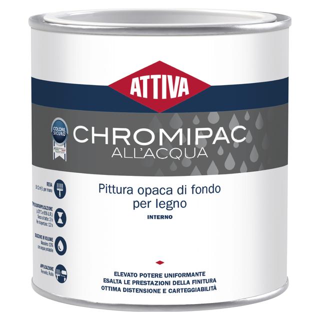 FONDO ACQUA ATTIVA CHROMIPAC 500 ml UNIFORMANTE PER LEGNO 12-13 m² CON 1 MANO | Tecnomat FONDO ACQUA ATTIVA CHROMIPAC 500 ml UNIFORMANTE PER LEGNO 12-13 m² CON 1 MANO - 2 | Tecnomat