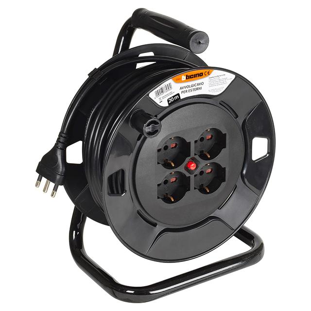 AVVOLGICAVO BTICINO 20m 4 PRESE UNIVERSALI CON CAVO 3x1,5 SPINA DA 16A | Tecnomat AVVOLGICAVO BTICINO 20m 4 PRESE UNIVERSALI CON CAVO 3x1,5 SPINA DA 16A | Tecnomat