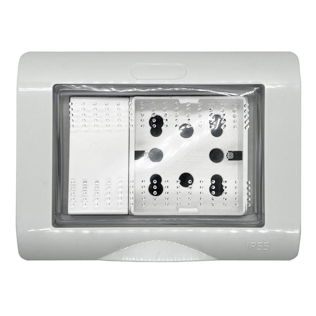 CONTENITORE STAGNO 4BOX 3 MODULI IP55 COMPLETO DI PRESA SIDE E INTERRUTTORE UNIVERSALE | Tecnomat CONTENITORE STAGNO 4BOX 3 MODULI IP55 COMPLETO DI PRESA SIDE E INTERRUTTORE UNIVERSALE | Tecnomat