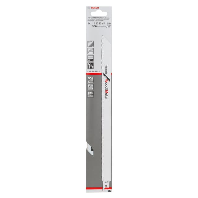 2 PEZZI LAMA SEGA GATTUCCIO BOSCH PER LEGNO E METALLO 300x19x0,9 mm S 1222 VF | Tecnomat 2 PEZZI LAMA SEGA GATTUCCIO BOSCH PER LEGNO E METALLO 300x19x0,9 mm S 1222 VF - 2 | Tecnomat