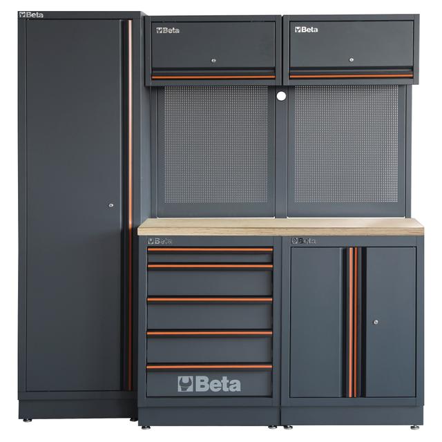 SISTEMA ARREDAMENTO PROFESSIONALE BETA C45PRO 2.0 BW PIANO LEGNO 196x64,5x200 cm (LxPxH) | Tecnomat SISTEMA ARREDAMENTO PROFESSIONALE BETA C45PRO 2.0 BW PIANO LEGNO 196x64,5x200 cm (LxPxH) - 2 | Tecnomat