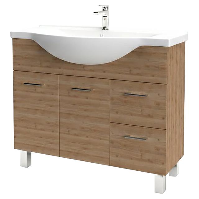 BASE CON LAVABO JESS ROVERE CADIZ 2 ANTE 2 CASSETTI 105x86x50 cm (LxHxP) CON PIEDINI | Tecnomat BASE CON LAVABO JESS ROVERE CADIZ 2 ANTE 2 CASSETTI 105x86x50 cm (LxHxP) CON PIEDINI - 2 | Tecnomat