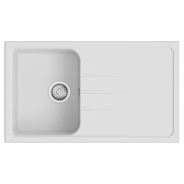 LAVELLO COLORADO 86x50 cm IN QUARZO BIANCO 1 VASCA CON SGOCCIOLATOIO REVERSIBILE | Tecnomat LAVELLO COLORADO 86x50 cm IN QUARZO BIANCO 1 VASCA CON SGOCCIOLATOIO REVERSIBILE - 2 | Tecnomat