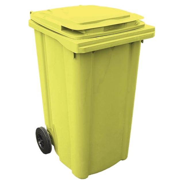 BIDONE CARRELLATO ECOPLAST 240 l GIALLO CON COPERCHIO 580 x 740 x h1083 cm | Tecnomat BIDONE CARRELLATO ECOPLAST 240 l GIALLO CON COPERCHIO 580 x 740 x h1083 cm - 2 | Tecnomat