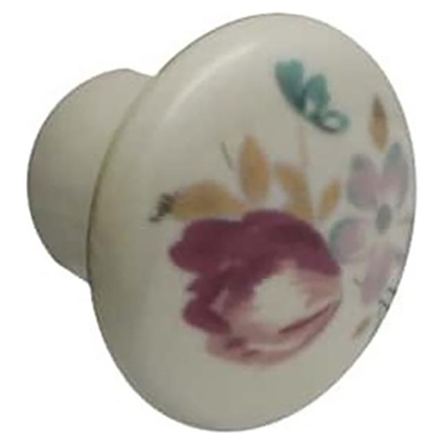 POMOLO PORCELLANA CAPPUCCINO CON FIORE ROSA Ø 32 mm | Tecnomat POMOLO PORCELLANA CAPPUCCINO CON FIORE ROSA Ø 32 mm | Tecnomat