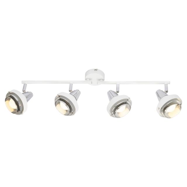 BARRA 4 LUCI RORGE E14 4x15W IN METALLO BIANCO E CROMO LAMPADINA NON INCLUSA | Tecnomat BARRA 4 LUCI RORGE E14 4x15W IN METALLO BIANCO E CROMO LAMPADINA NON INCLUSA - 2 | Tecnomat
