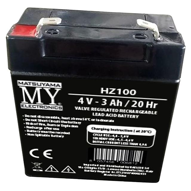 BATTERIA RICARICABILE AL PIOMBO 4V 3Ah MATSUYAMA 33x66x75mm PER LAMPADE DI EMERGENZA | Tecnomat BATTERIA RICARICABILE AL PIOMBO 4V 3Ah MATSUYAMA 33x66x75mm PER LAMPADE DI EMERGENZA - 2 | Tecnomat